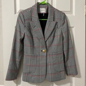 Court & Rowe Houndstooth Plaid Single Button Blazer
